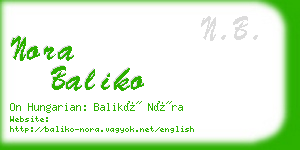 nora baliko business card